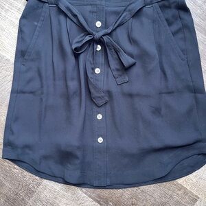 Loft women’s XXSP belted skirt elastic waist lines black pockets simple basic
